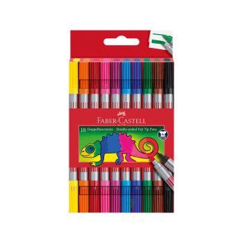 Flomastri, Faber Castell, obojestranski, 10 kos, v kartonski embalaži