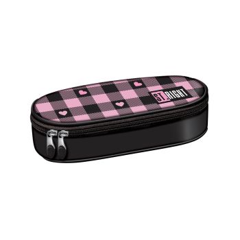 Ovalna prazna peresnica, St. Right, Pink Checkered