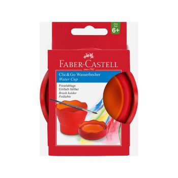 Lonček za čopiče, Faber castell, Click Go, rdeč