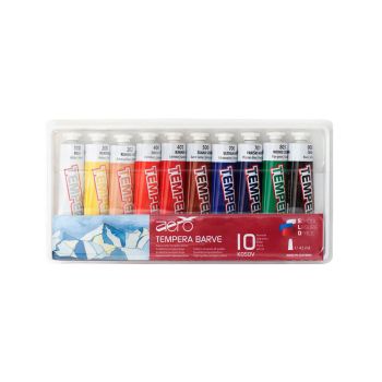 Tempera barve, Aero, 10 kos, v plastični embalaži