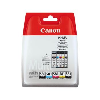 Komplet barvnih kartuš CANON PGI580/CLI-581 CY, MA, YE, BK, PBK