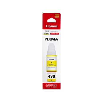 Črnilo Canon GI-490Y, rumena, ident 0666C001AA, za inkjet tiskalnik G1400, G2400, G3400, vsebina 70