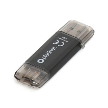 USB ključ, Platinet, 32 GB in priklop type C, črn