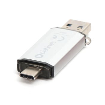 USB ključ, Platinet, 32 GB in priklop type C, srebrn