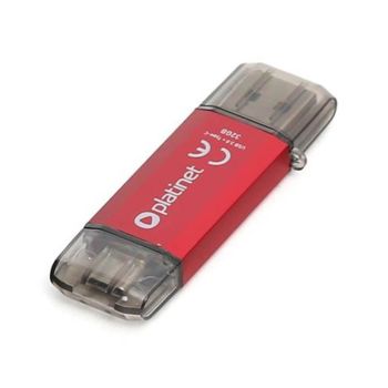 USB ključ, Platinet, 32 GB in priklop type C, rdeč