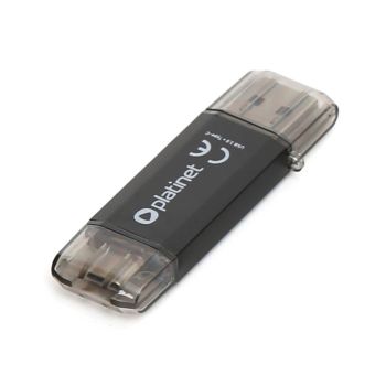 USB ključ Platinet 64GB 3.2 + type C, 2v1, črn