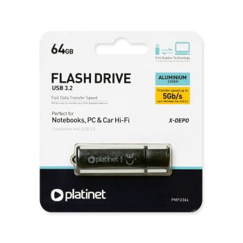 Ključ USB Platinet 64GB. vmesnik 3.2. X-DEPO. črn