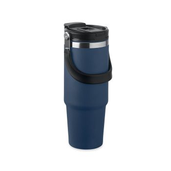 Lonček termo iz rec. nerjavečega jekla, s slamico, zložljivim ustnikom in odprtino za pitje. 850 ml